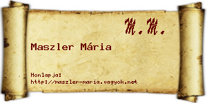 Maszler Mária névjegykártya