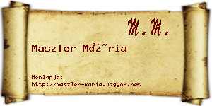 Maszler Mária névjegykártya