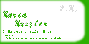 maria maszler business card